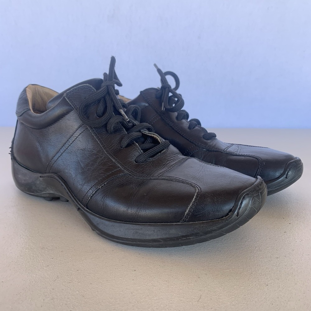 Coach Packard J961 Shoes Men's 8D Black Leather Comfort Sneakers Made in Italy